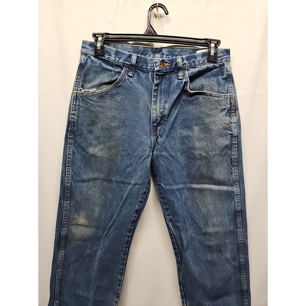 Rustler Mens Blue Straight Leg Medium Wash Denim Jeans‎ Work Cotton Size 33x30 - Picture 6 of 16